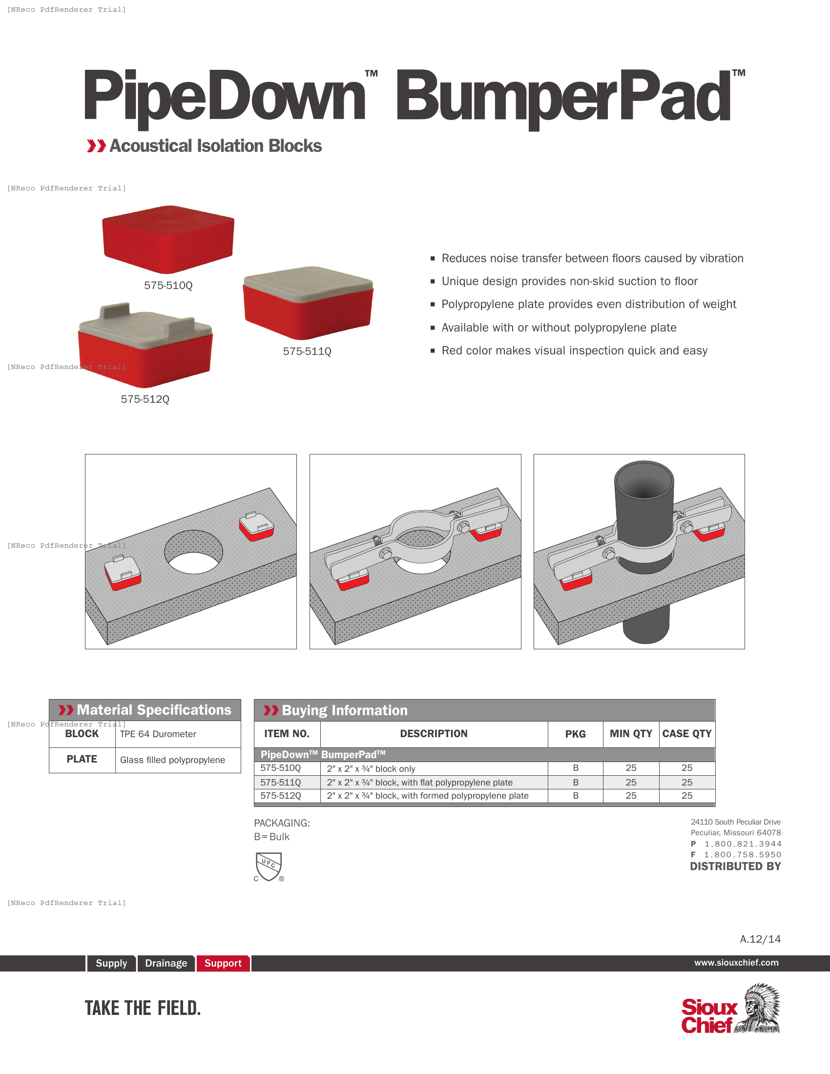 PIPEDOWN - BUMPERPAD ISOLATION BLOCK - BROCHURE.PDF Brochure Document